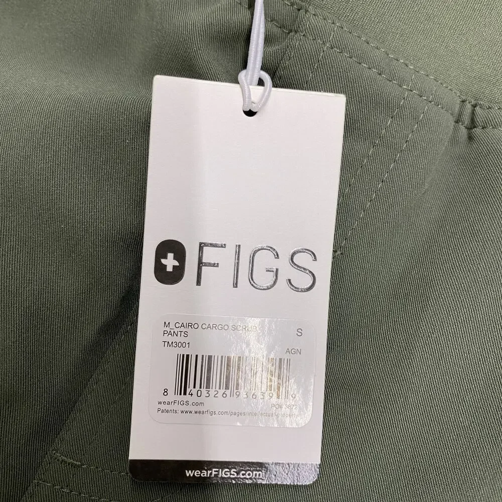 FIGS Axim Cargo Scrub Pants Men’s Small Moss Green PO 4949 Army Nurse NWT